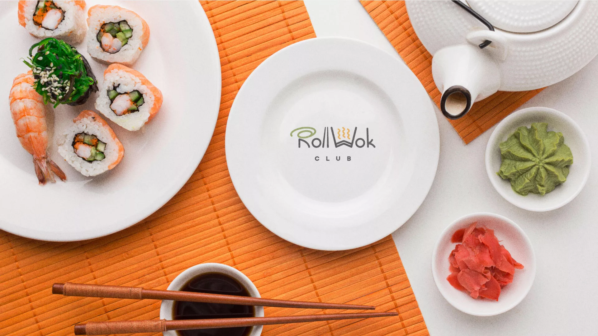 Разработка логотипа и фирменного стиля суши-бара «Roll Wok Club» в Пензе