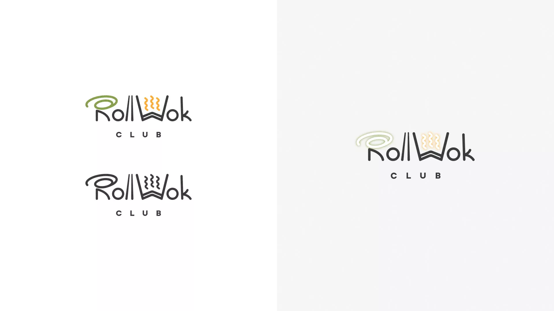 Разработка логотипа и фирменного стиля суши-бара «Roll Wok Club» в Пензе